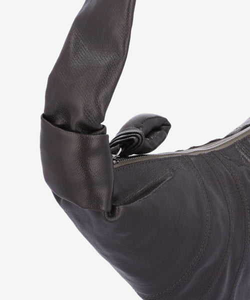 스몰 코티드 코튼 크루아상 숄더백 - 다크 토바코 / BG0003LF1329BR501