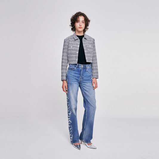 패치포켓 트위드 크롭 자켓